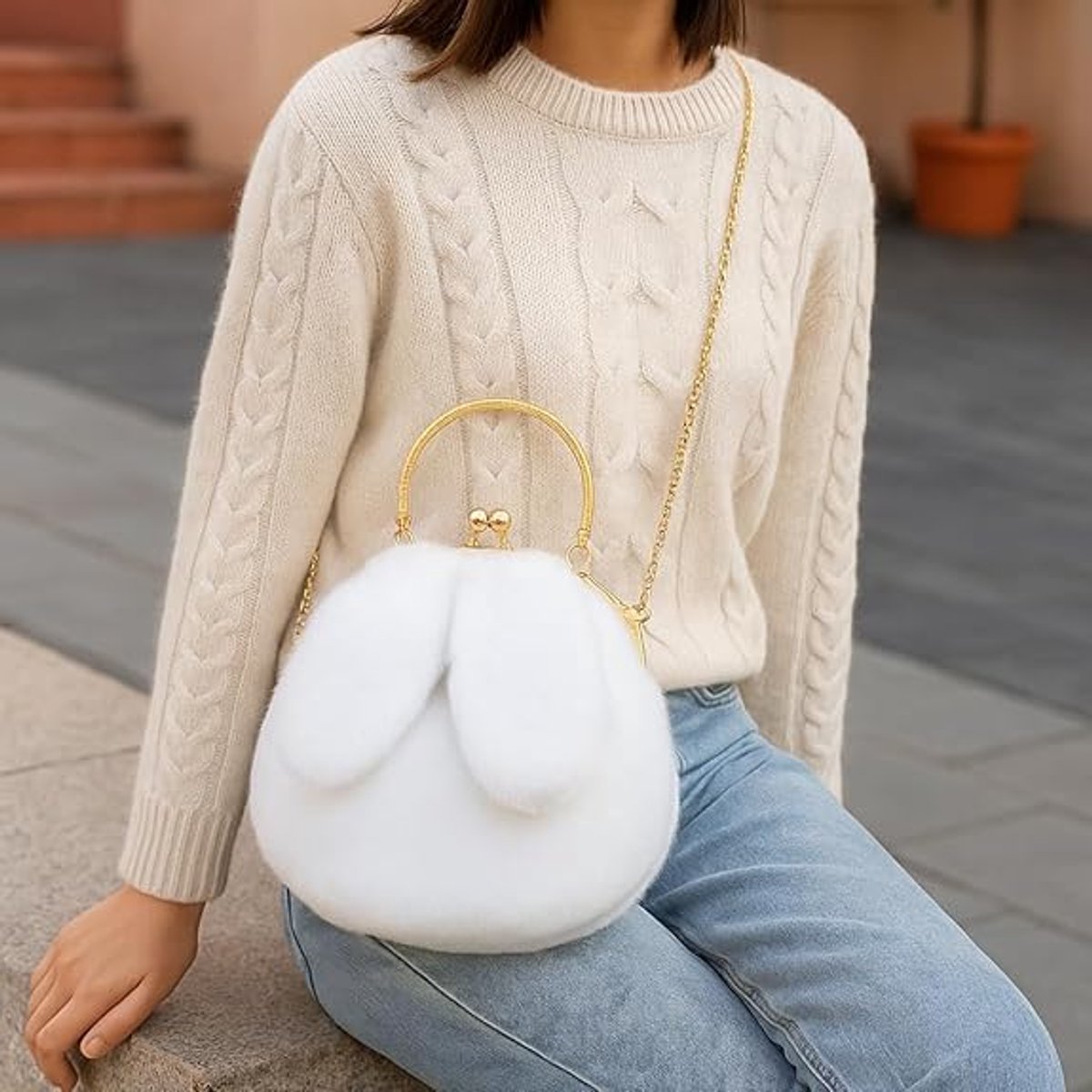 Women's Shoulder Bag - Handbag - Bags with Zipper - Women's Bag - Phone Bag - Shoulder Bag/Crossbody Bag - 20*30cm - White