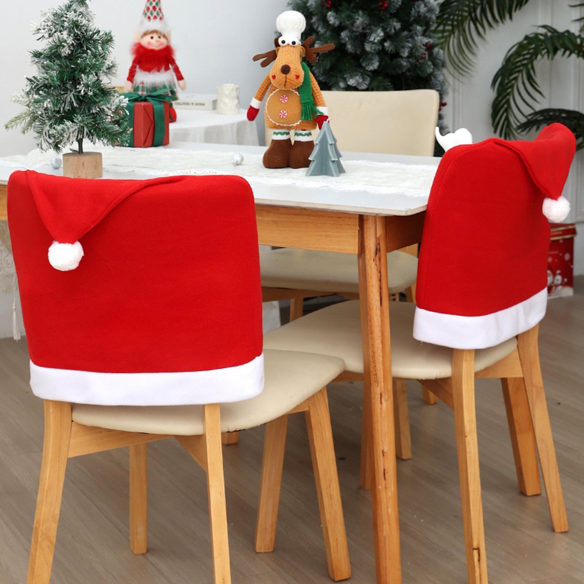 Chair Covers - Set of 5 - Christmas Chair Covers - Red Chair Covers - Christmas Chair Covers - Christmas Decorations