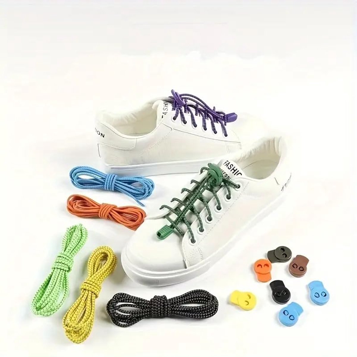 Sneaker Laces 120CM suitable for Sneakers - Elastic laces without a tie - Suitable for students and adults - With strong buckle and quick-release function (Royal Blue)