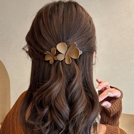 Hair Clips - Butterfly Hair Clips - Large Hair Clips - Matte Duckbill Hair Clips for Women - Alligator Hair Clips for Women - Girls - 5 Pieces