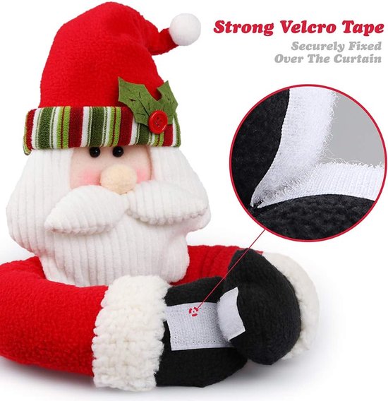 Christmas Themed Curtain Ties - (Set of Two) - Curtain Ties - Curtain Hooks - Snowman Design - Suitable for curtains, windows, wine bottle decorations, Christmas decorations, home and party decorations.