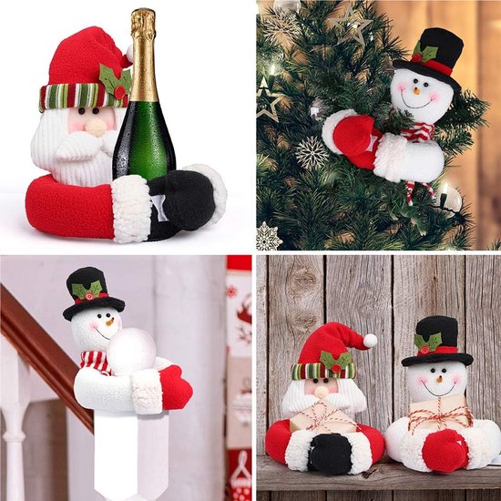 Christmas Themed Curtain Ties - (Set of Two) - Curtain Ties - Curtain Hooks - Snowman Design - Suitable for curtains, windows, wine bottle decorations, Christmas decorations, home and party decorations.