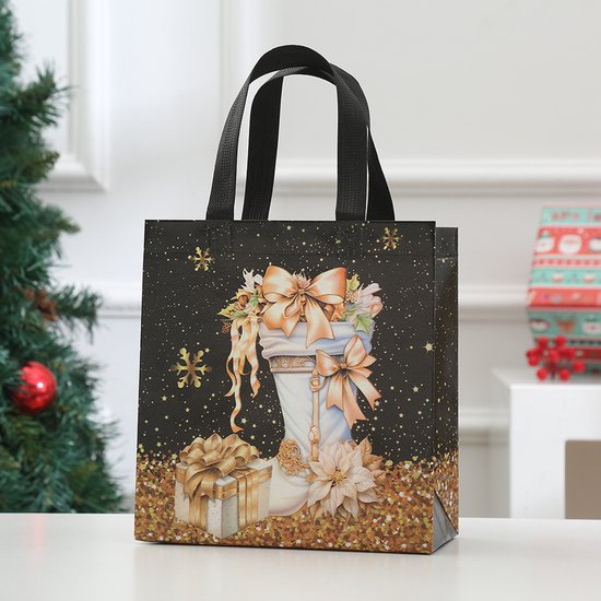 Gift Bags - Packaging Bags - Christmas Gift Bags - Foldable Laminated Waterproof Bags - Black - Candy Packaging Bags - Christmas Gift Bags - 23*22*11cm