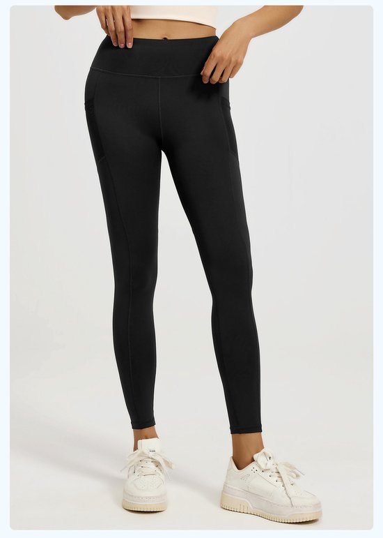Slim Fit Sports Pants - High Waist Yoga Pants with Side Pockets - Soft and Stretchy Blended Fabric, Breathable and Comfortable - Skinny Fit with Elastic Waist - Suitable for Yoga, Fitness, Walking and Daily Use (Black, Size XXL)