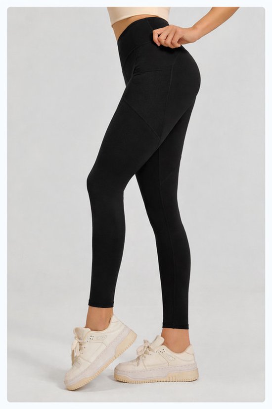 Slim Fit Sports Pants - High Waist Yoga Pants with Side Pockets - Soft and Stretchy Blended Fabric, Breathable and Comfortable - Skinny Fit with Elastic Waist - Suitable for Yoga, Fitness, Walking and Daily Use (Black, Size XXL)