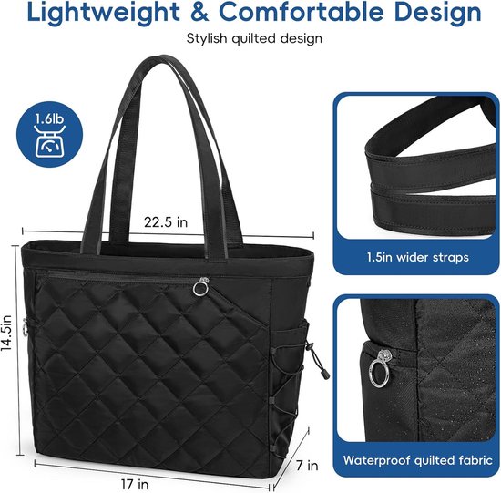 Tennis Bag – Extra Large Sports Bag with Shoe Compartment – Suitable for 2-4 Rackets – Waterproof and Lightweight – Unisex（Black）