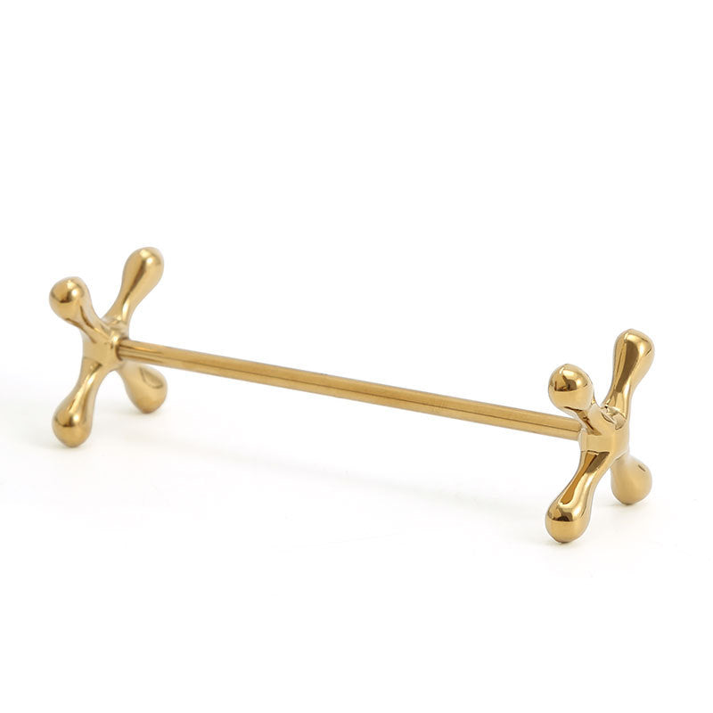 6 Pack Metal Knife Rests, Classic Cutlery Holders for Table Settings, Dinner Parties and Everyday Dining, Gold, 8 x 3 cm