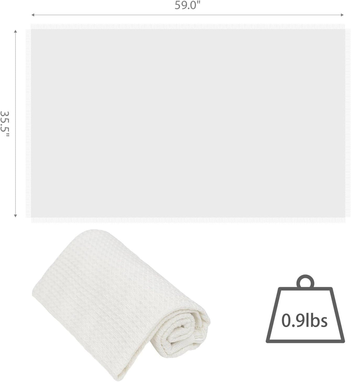 Waterproof Picnic Blanket, Foldable Outdoor Ground Mat for Camping, Beach, Hiking, Parties and Family Picnics, White, 90 x 150 cm