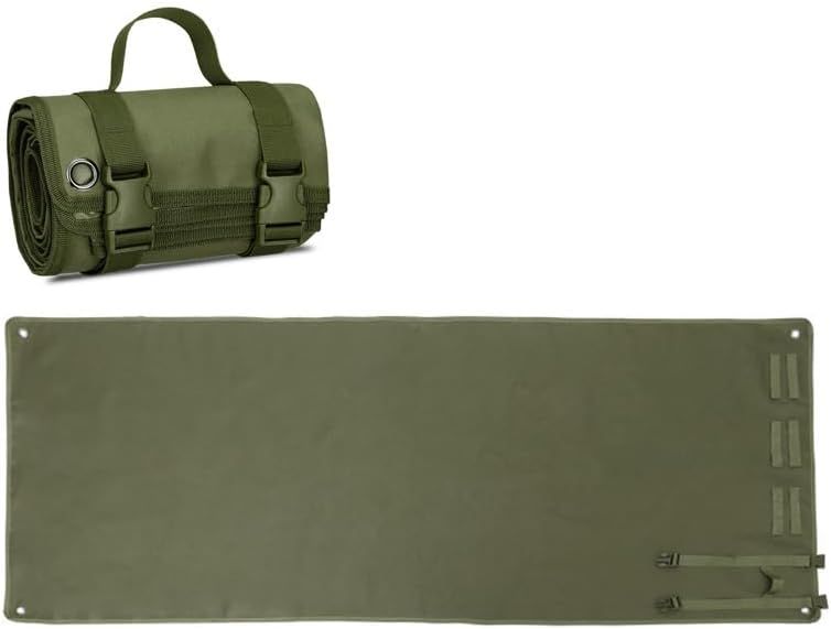 Waterproof Tactical Shooting Mat, Anti Slip Folding Pad with Carry Strap for Camping, Hunting, Picnics and Outdoor Training, Army Green