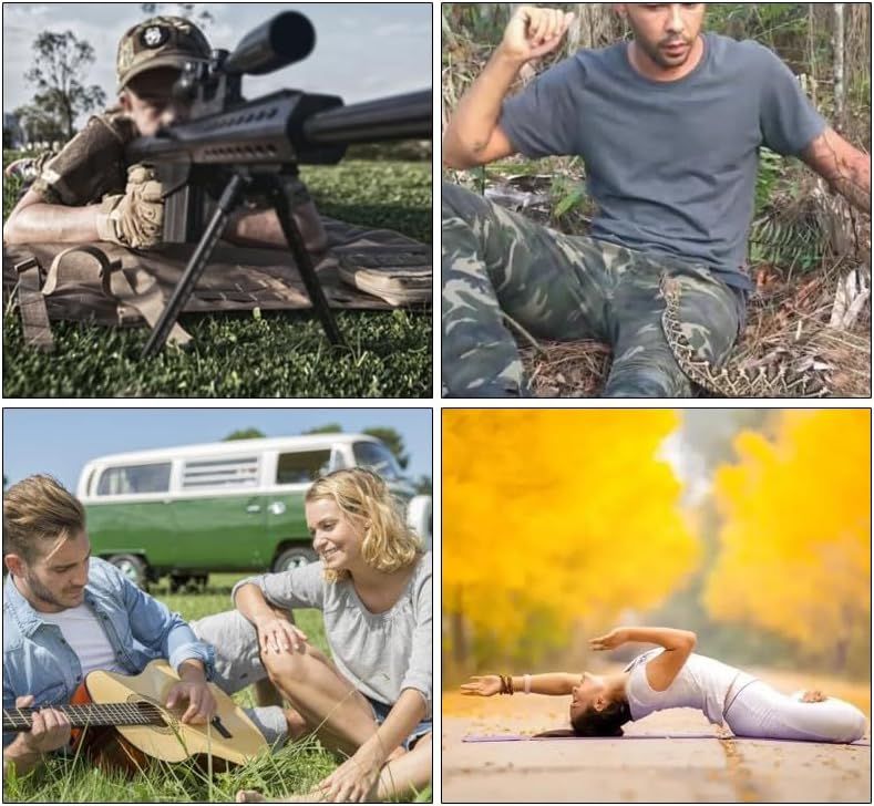 Waterproof Tactical Shooting Mat, Anti Slip Folding Pad with Carry Strap for Camping, Hunting, Picnics and Outdoor Training, Army Green