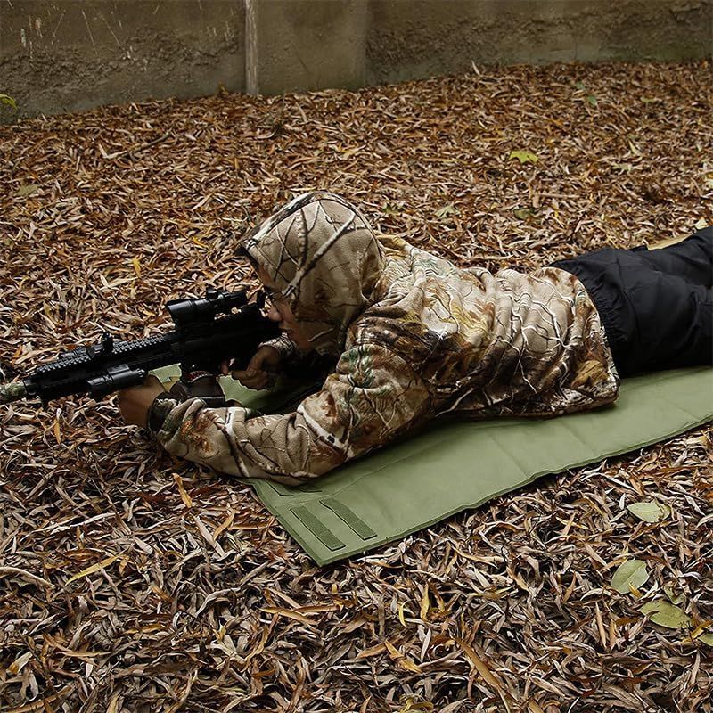 Waterproof Tactical Shooting Mat, Anti Slip Folding Pad with Carry Strap for Camping, Hunting, Picnics and Outdoor Training, Army Green