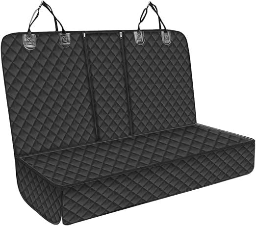 600D Dog Bench Car Seat Cover, Waterproof Non-Slip Pet Backseat Protector for Cars, SUVs and Trucks, Machine Washable, Black, 135 cm