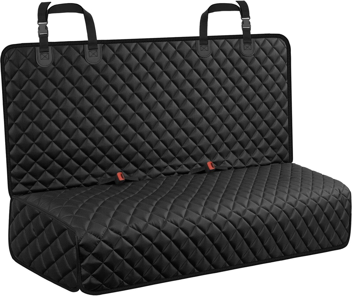 Dog Car Back Seat Cover, Waterproof Non-Slip 600D Oxford Rear Bench Protector for Mid-Size Cars and SUVs, Machine Washable, Black