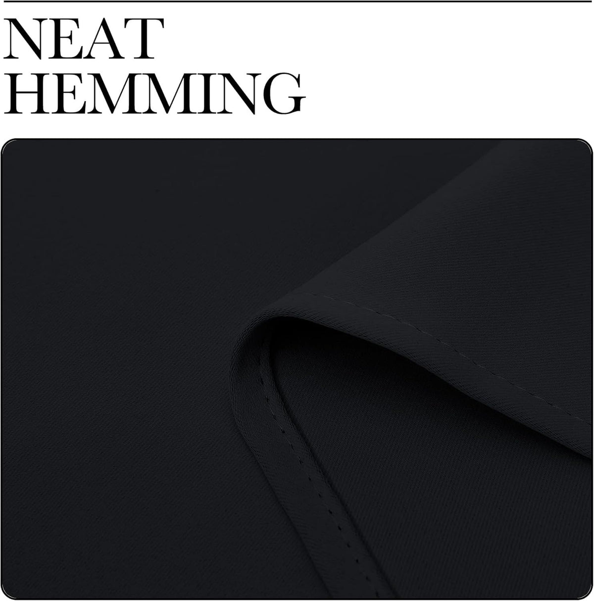 2 Pack Blackout Curtains for Bedroom, Thermal Insulated Grommet Drapes for Light Blocking, Noise Reduction and Kitchen Windows, Black, 106.7 x 160 cm