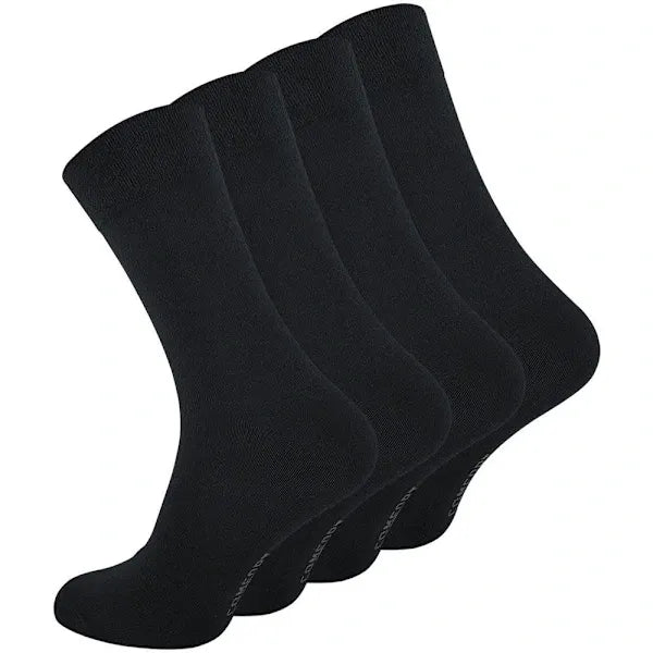Dark Grey Loose Elastic Socks 8-Pack for Sensitive Legs, Piqué Woven Comfort Band for Even Pressure, Size 39-42 for Men and Women