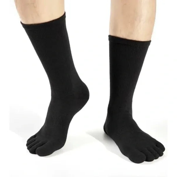 Unisex No Show Low Cut 5-Toe Running Socks 3-Pack, High Performance Moisture-Wicking Polyester Nylon Lycra for Men Women, Prevents Blisters with Arch Support
