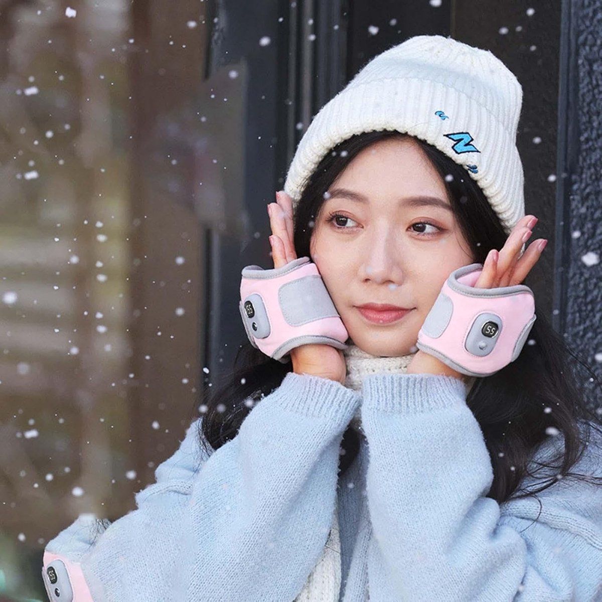 Heated Gloves, Electric Gloves, Heated Winter Gloves, for Winter Riding, Commuting and Outdoor Scooter Use, 15 x 9 cm, USB, Pink