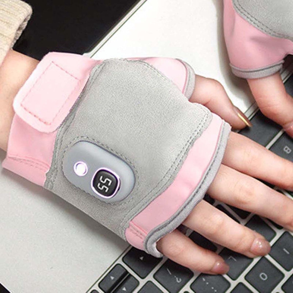 Heated Gloves, Electric Gloves, Heated Winter Gloves, for Winter Riding, Commuting and Outdoor Scooter Use, 15 x 9 cm, USB, Pink
