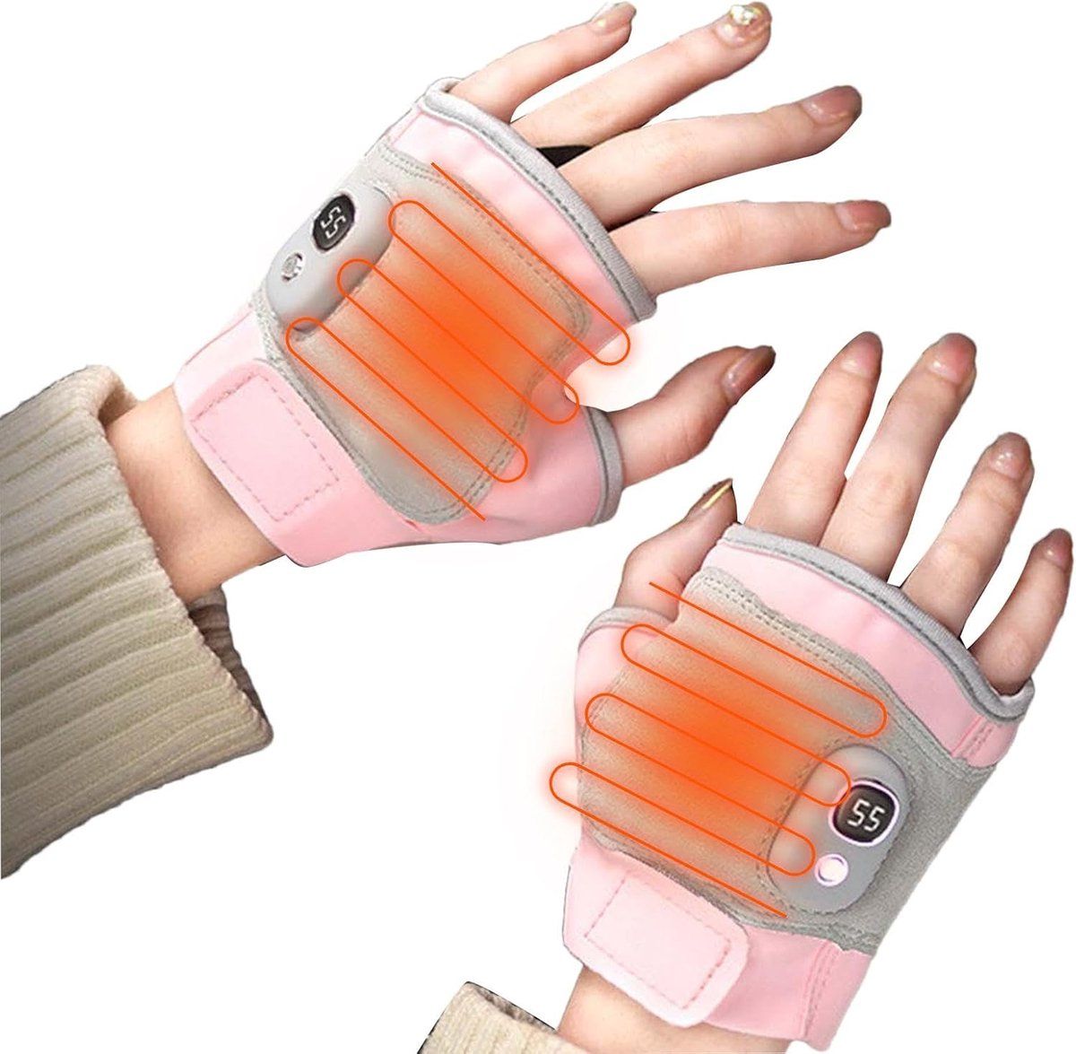 Heated Gloves, Electric Gloves, Heated Winter Gloves, for Winter Riding, Commuting and Outdoor Scooter Use, 15 x 9 cm, USB, Pink