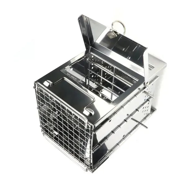 1 Piece Foldable Stainless Steel Charcoal BBQ Grill, Adjustable-Height Portable Camping Grill for Picnics and Outdoor Cooking