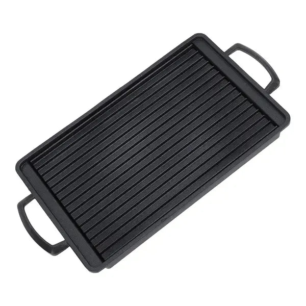 Mini Aluminium Alloy Charcoal Grill Pan with Fast Even Heating for Home Cooking, Camping and Picnics, Black, 24 x 15 cm
