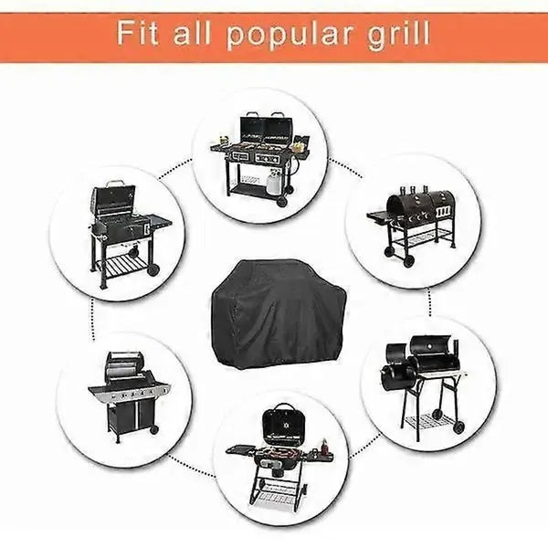 Grill Cover Waterproof Oxford Fabric Weather Resistant Dustproof for Outdoor BBQ Grill Black 170 x 61 x 117 cm