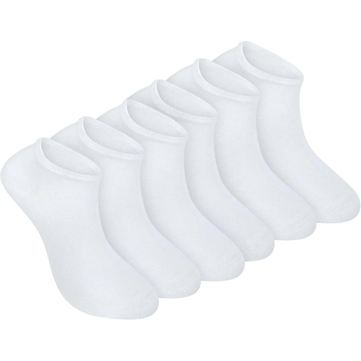 Sneaker Socks 100% Organic Cotton Invisible Low Cut for Women and Men White 6 Pack, Daily Comfort Use, for Men Women and Everyday Wear