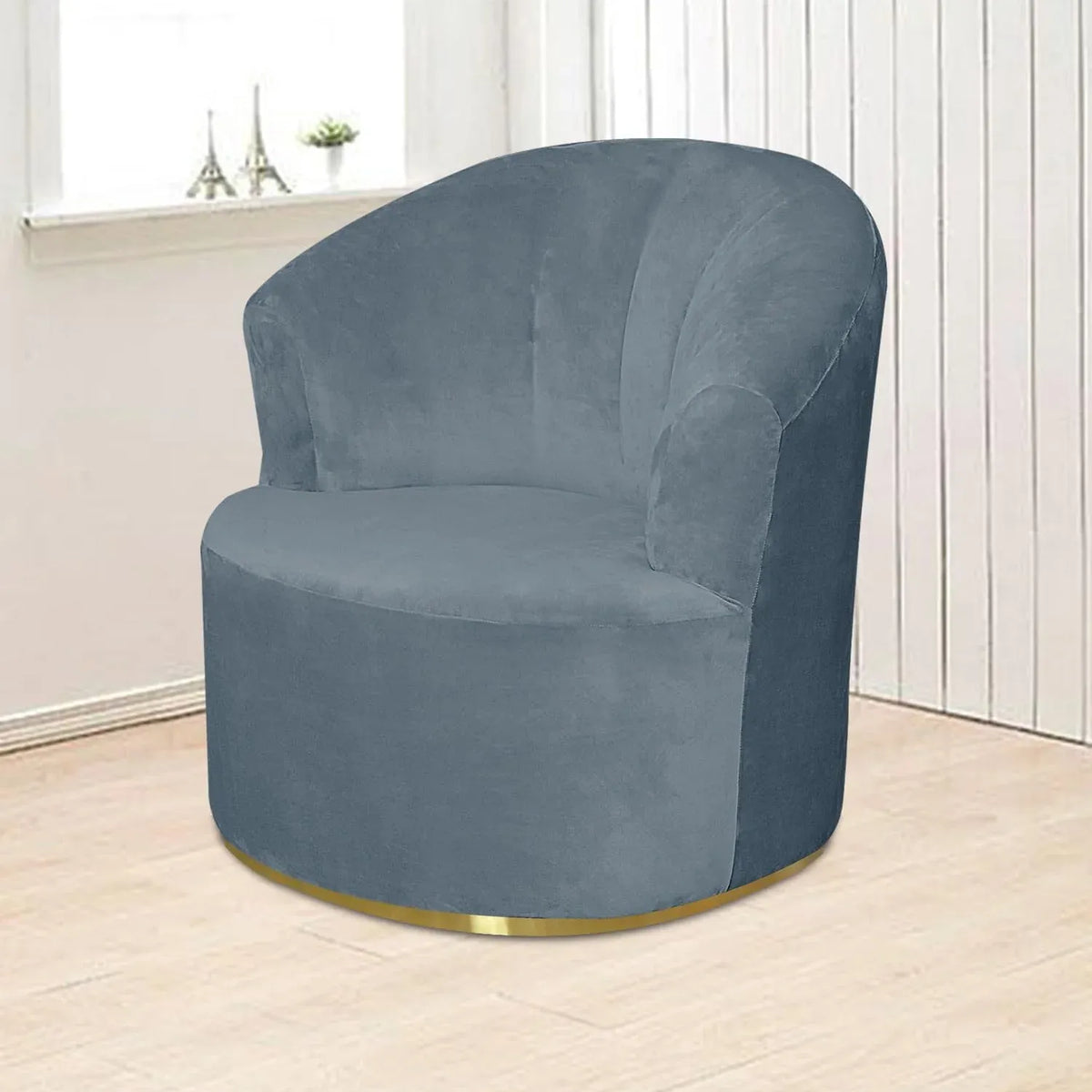1 Pack Swivel Barrel Chair Slipcover Stretch Soft Washable Furniture Protector for Round Club Accent Chairs Living Room Black
