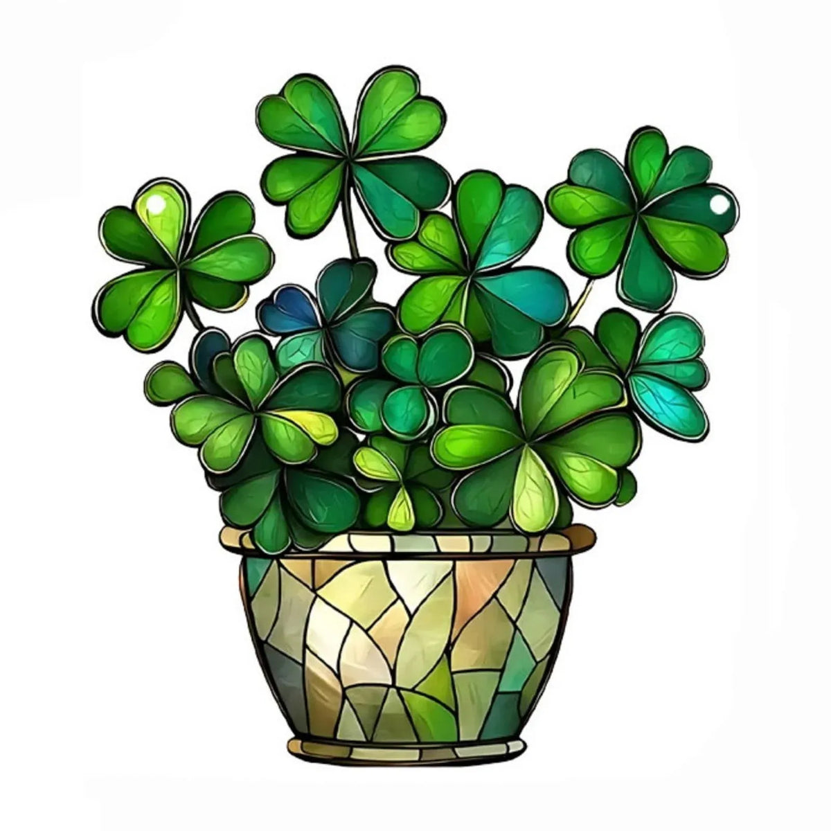 St Patrick's Day Shamrock Acrylic Hanging Ornaments, Irish Wreath Wall Decor for Window, Porch, Party and Home