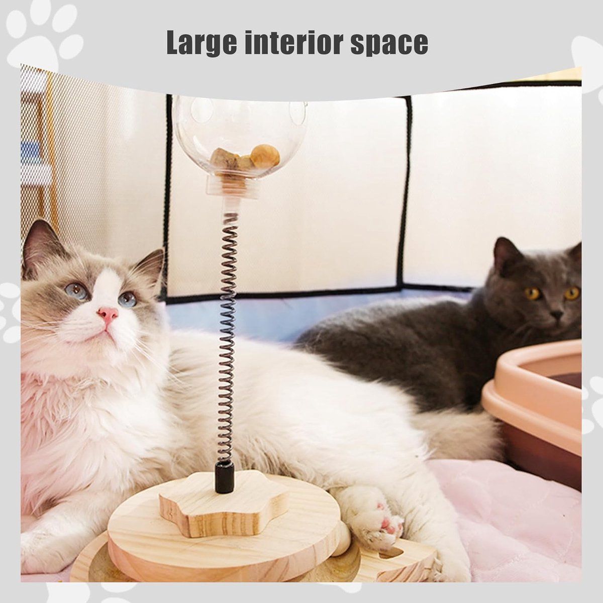 Cat Kennel, Portable Dog Fence, Outdoor Run for Cats, Playpen for Adult Kittens, Waterproof Dog Kennel, Dog Camping Cage Grey, 73 x 73 x 43 cm