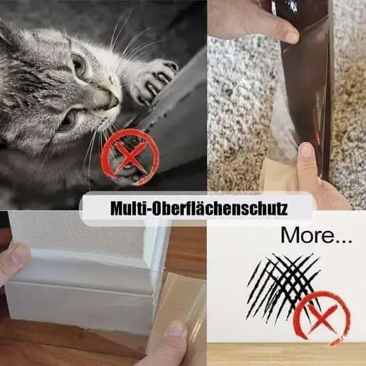 Clear Self-Adhesive Cat Scratch Protector Film, Cut-to-Size Sofa and Furniture Guard for Smooth Surfaces, 30 x 300 cm