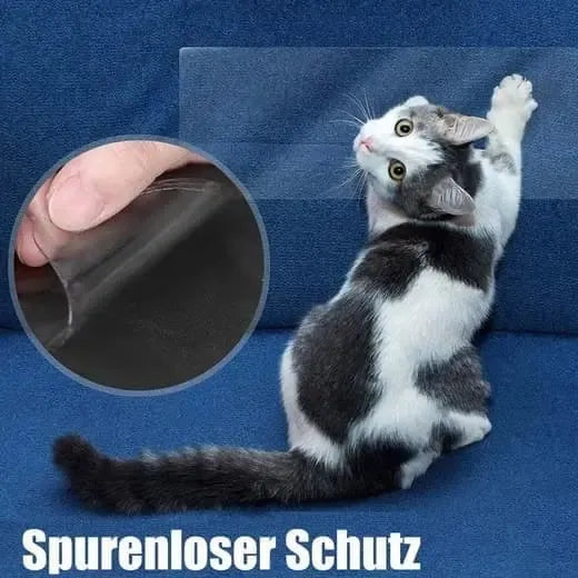 Clear Self-Adhesive Cat Scratch Protector Film, Cut-to-Size Sofa and Furniture Guard for Smooth Surfaces, 30 x 300 cm