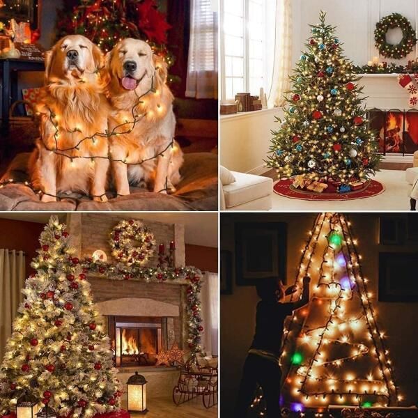 10 m 100 LED Christmas String Lights, 8 Modes, IP44 Waterproof Indoor Outdoor Lights for Tree, Garden, Party and Wedding Decor