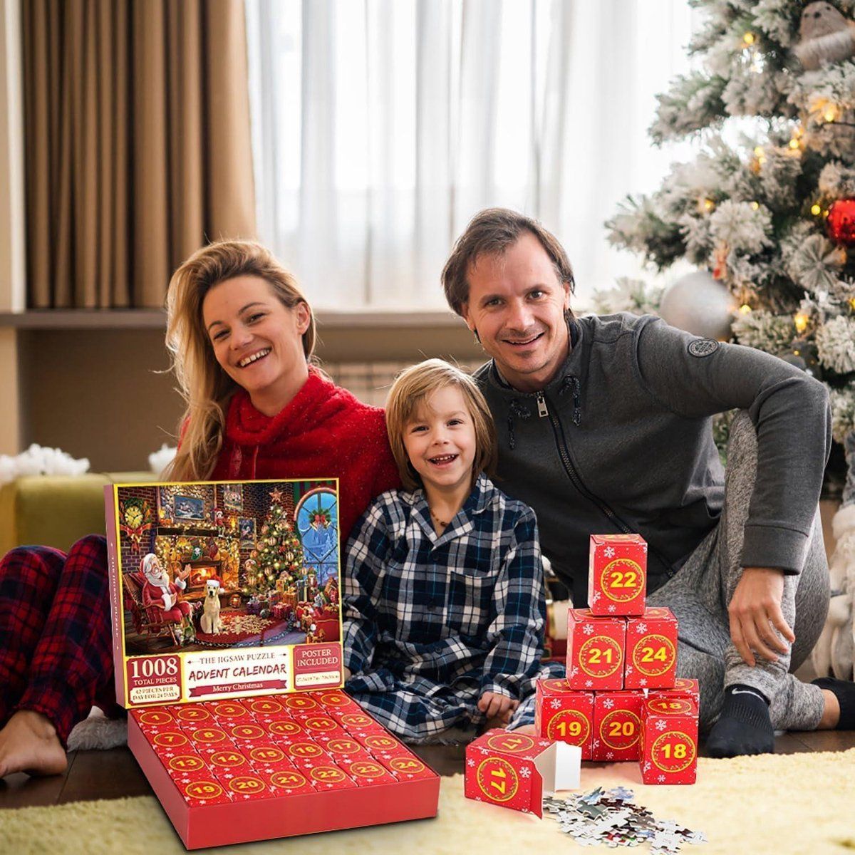 Jigsaw puzzle 70 x 50 cm, Advent calendar 2026 with 24 boxes, Christmas calendar countdown gifts, Adults and children, Boys girls women men