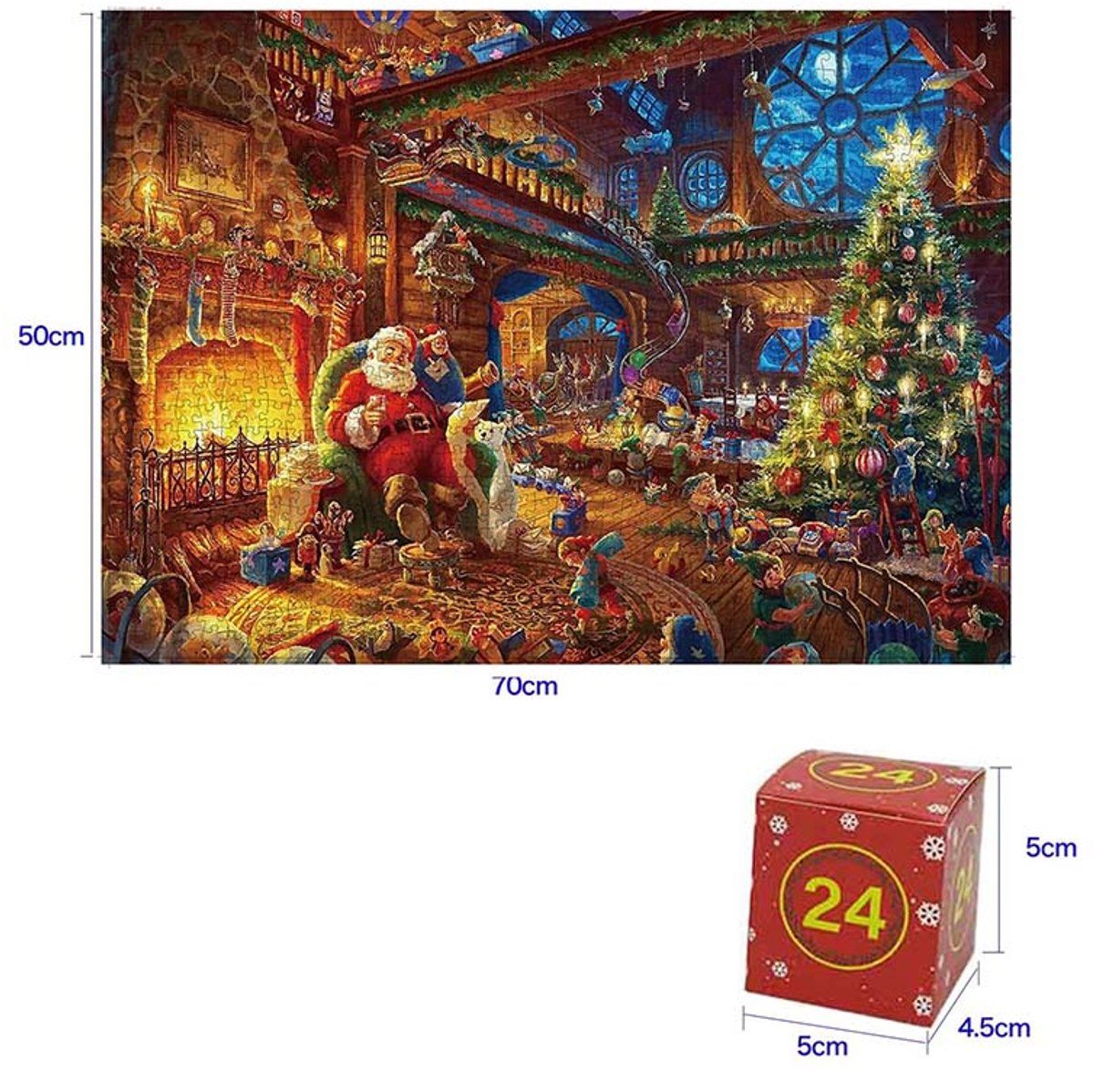 24 Pieces Advent Calendar Puzzle 2026, 24 Days of Christmas Countdown Calendar Puzzle, Christmas Puzzle 70x50 cm