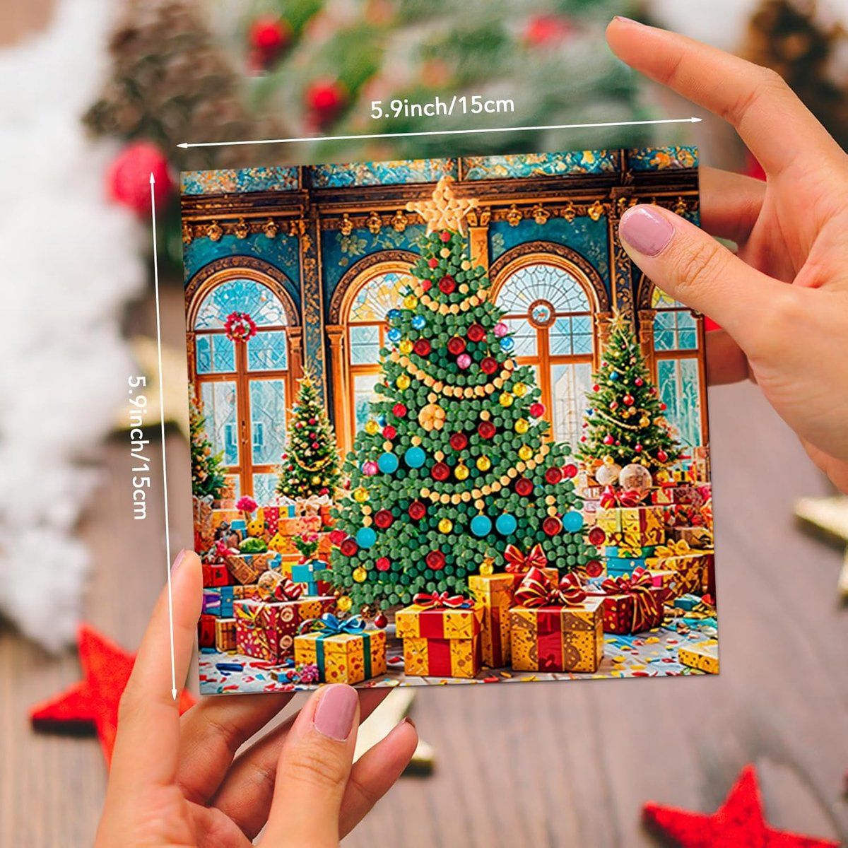 Christmas Cards Diamond Painting, 12 Christmas Cards with Envelopes, Diamond Painting Greeting Card Set, 12 DIY Christmas Diamond Greeting Cards