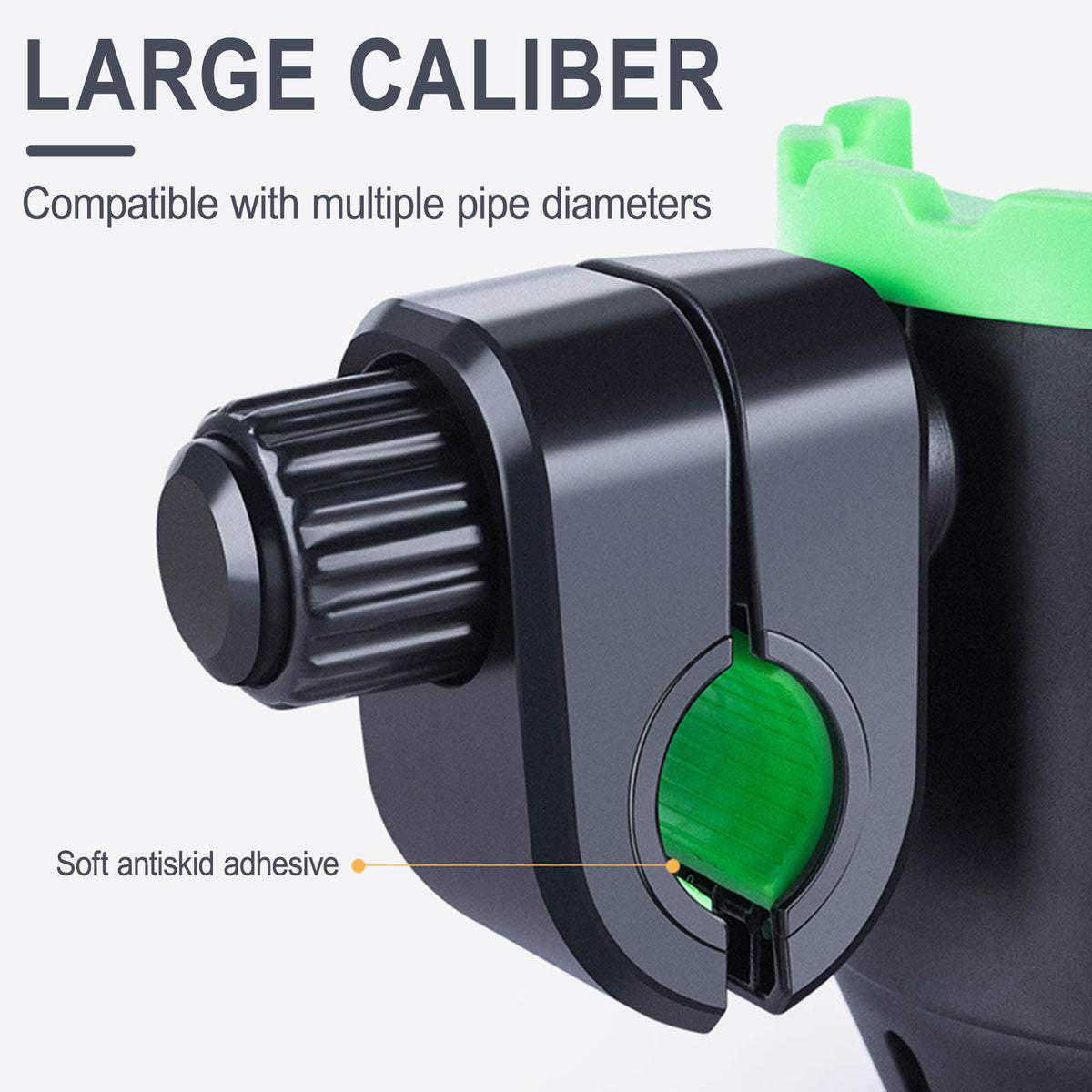 2-in-1 Universal Bike Cup Holder with Phone Mount, Adjustable Drink Holder for Stroller, Wheelchair, Walker and Scooter, Black and Green
