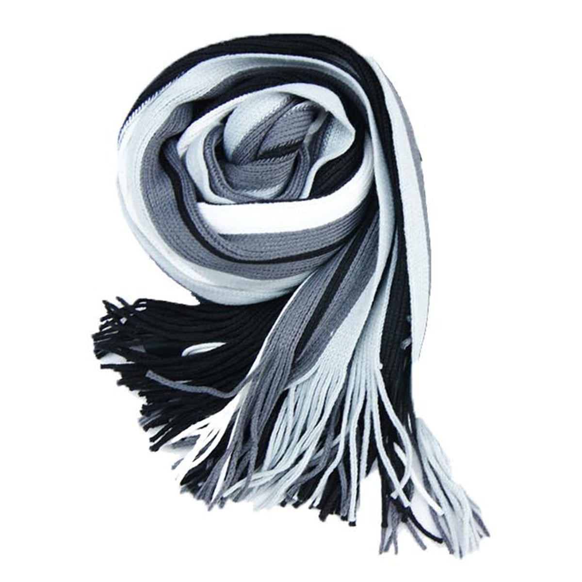 Men's Winter Scarf - Classic Striped Tassel Edge Soft Warm Scarf, Woolen Yarn Knitted Scarf Dark Gray