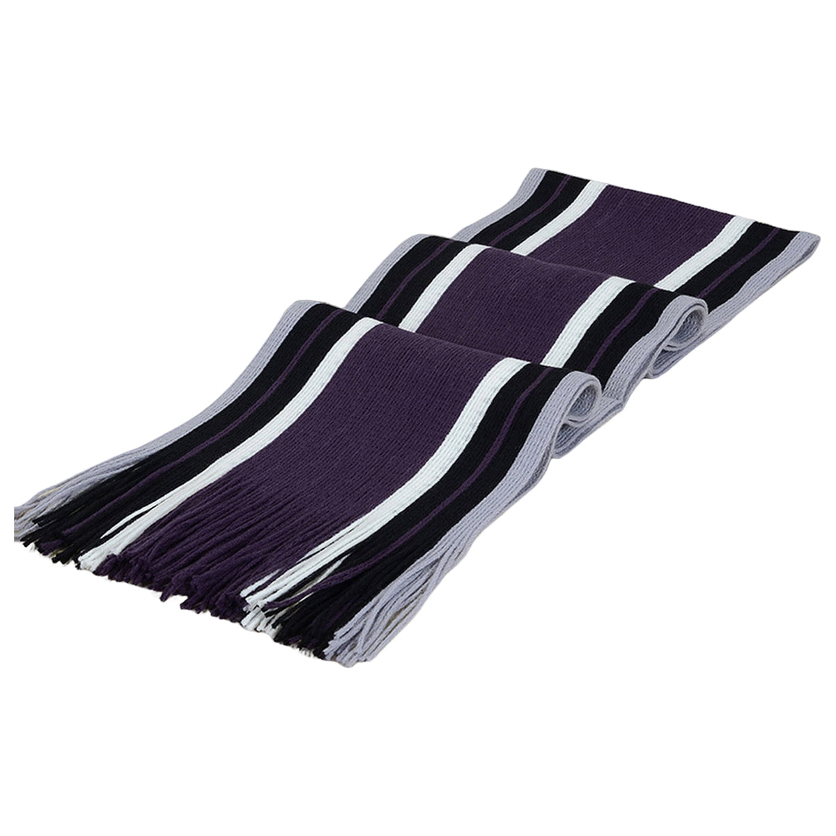 Men's Winter Scarf - Classic Striped Tassel Edge Soft Warm Scarf, Woolen Yarn Knitted Scarf Purple