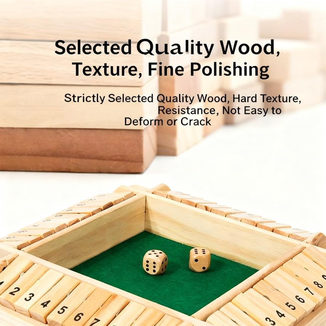 Shut The Box-Wooden Dice Board Game, Funny Family Shut The Box Game 2-4 Player, Board Games Gift for Family and Friends, Educational Table Math Games for Holiday, Party and Classroom(#B) 6playerf