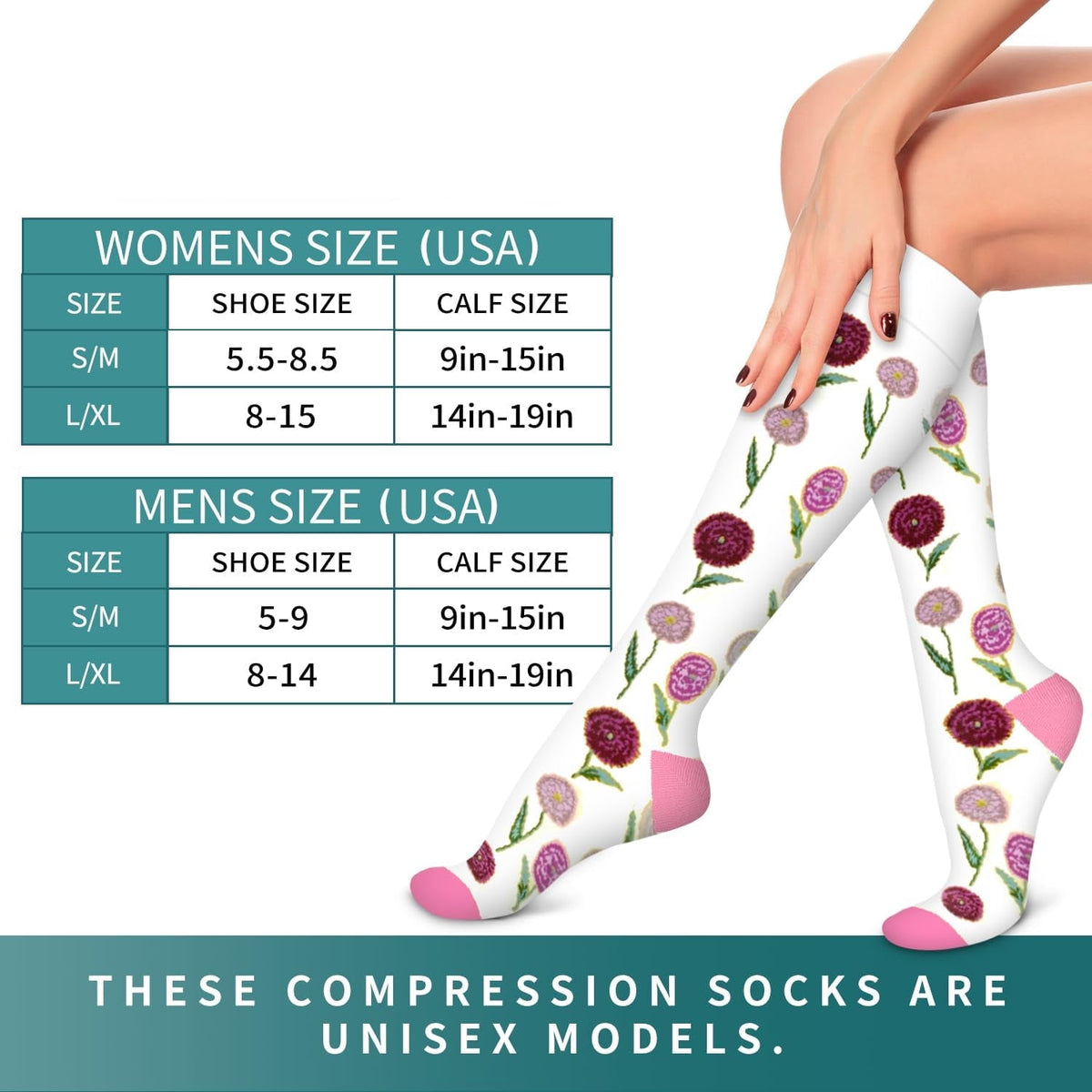 6Pairs Compression Socks for Women and Men - Best for Circulation, Running, Athletic, Recover, Nurse, Travel L/XL 01 Black/Oranga/White/Green/Blue/Gray