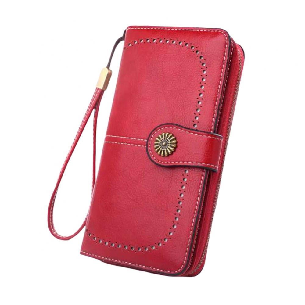 Ardorlove Wristlet Women's Elegant Clutch Wallet, Black Red