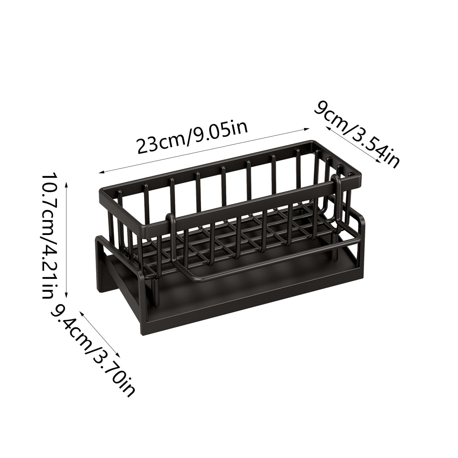 Sponge Holder for Kitchen Sink, Kitchen Sink Organizer Rustproof 304 Stainless Steel Detachable Dishcloth Rack Sink Caddy, Kitchen Sponge Holder Bathroom Organizer Brush Holder Storage Black