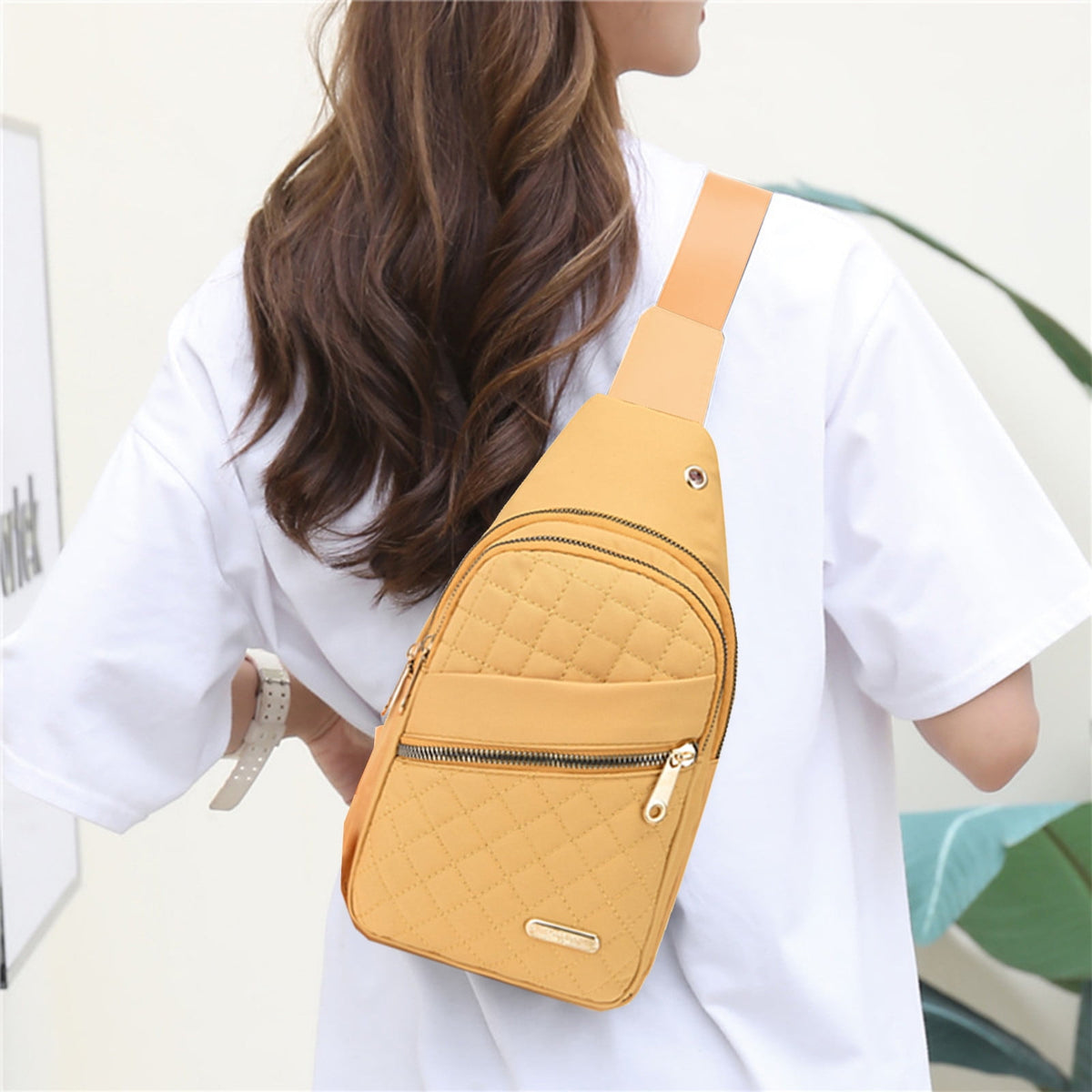 Sling Bag for Women, Crossbody Sling Backpack Small Sling Bag Multipurpose Crossbody Shoulder Bag Travel Hiking Backpack, Sling Bag for Men #1-Yellow