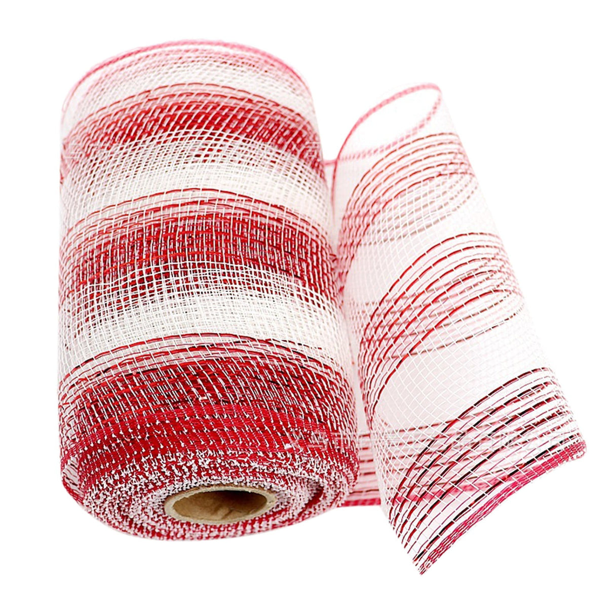 Gift Yarn , Packaging Ribbon, Poly Mesh Ribbon with Metallic Foil Each Roll for Wreaths Swags Bows Wrapping and Decorating M