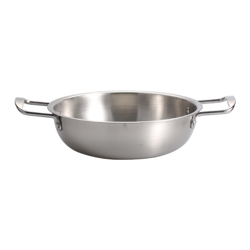 Stainless Steel Ramen Noodle Pot with Handles, Korean Instant Noodle Cookware for Soup Pasta Home and Outdoor, Dishwasher Safe, 7.1"