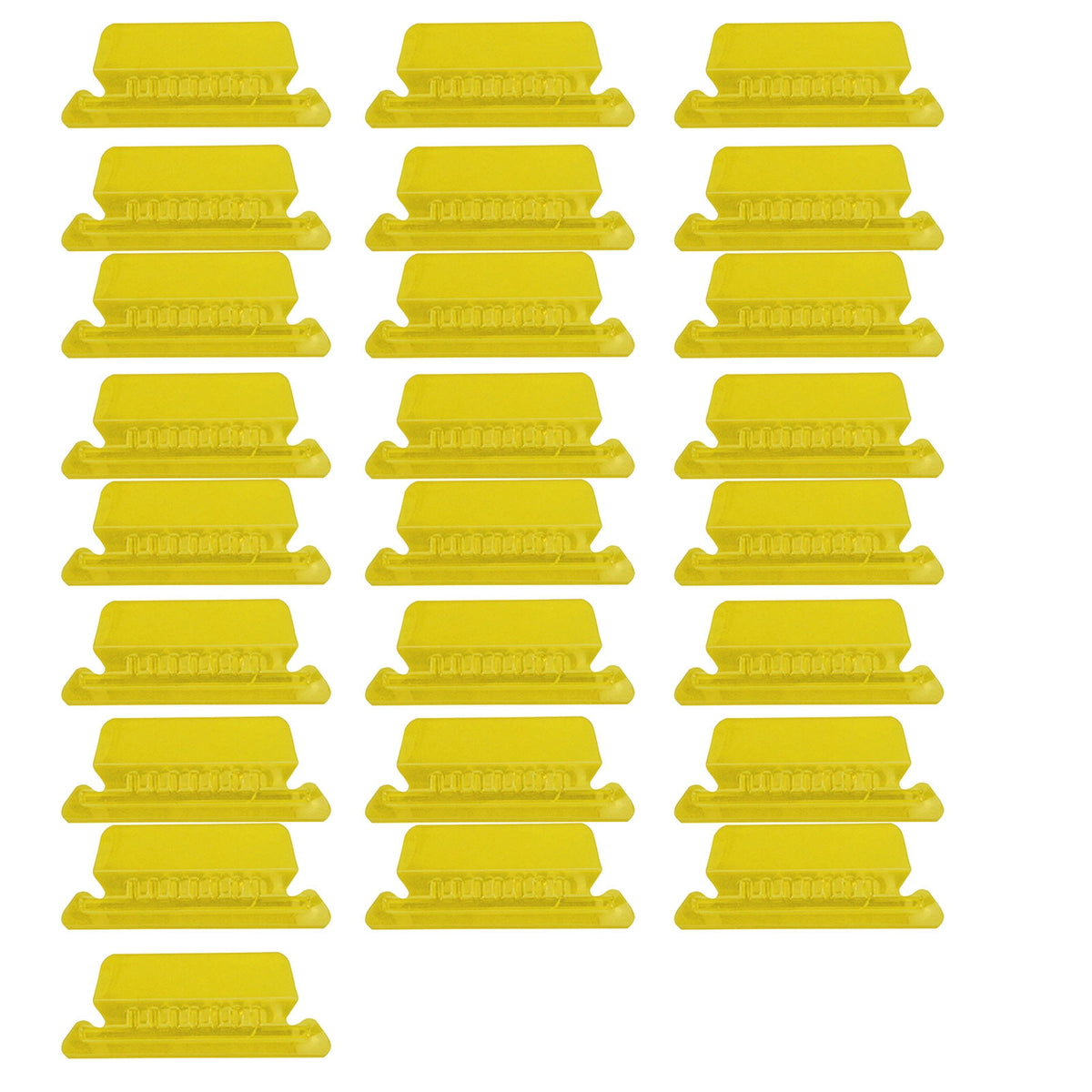 25 Hanging File Folder Tabs with Inserts, Yellow Plastic Color Label Index Clips for Quick File Organization