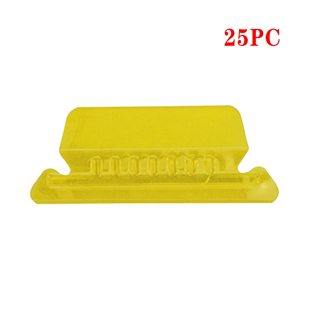 25 Hanging File Folder Tabs with Inserts, Yellow Plastic Color Label Index Clips for Quick File Organization