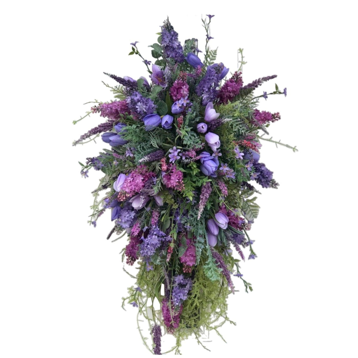 Spring Summer Front Door Teardrop Wreath Artificial Floral Wreath for Home Decor Spring Floral Door Wreath for All Home Decoration for Wall Door and Outside, 1 Wreath Front Door Wreath Green