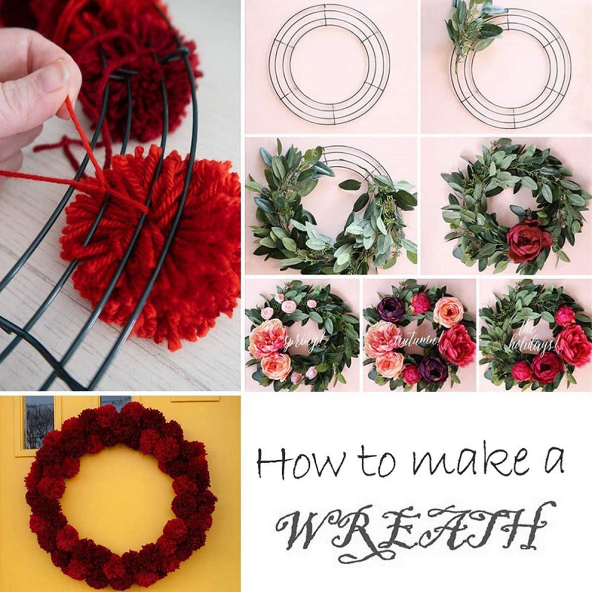 Wreath Frame Wire Wreath Frame Holiday Metal Wire Ring Valentines Decorations for Floral Arrangements Craft Diy,Garland Frame, 1 Wire Wreath Stand B Wire Wreath Stand 40cm